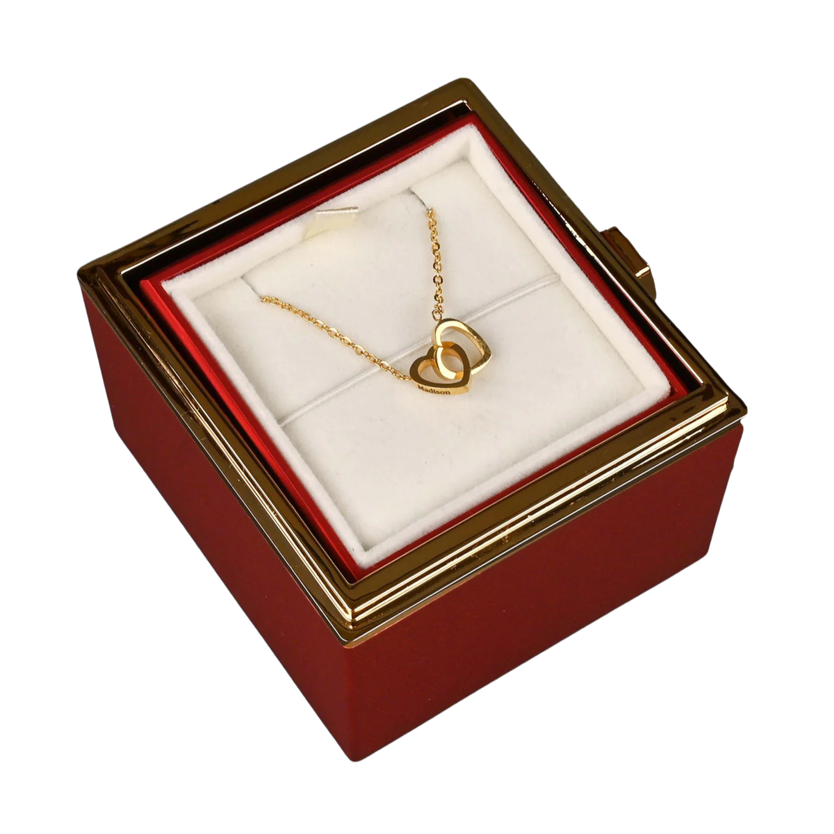 Preserved Rose Engraved Necklace with Names