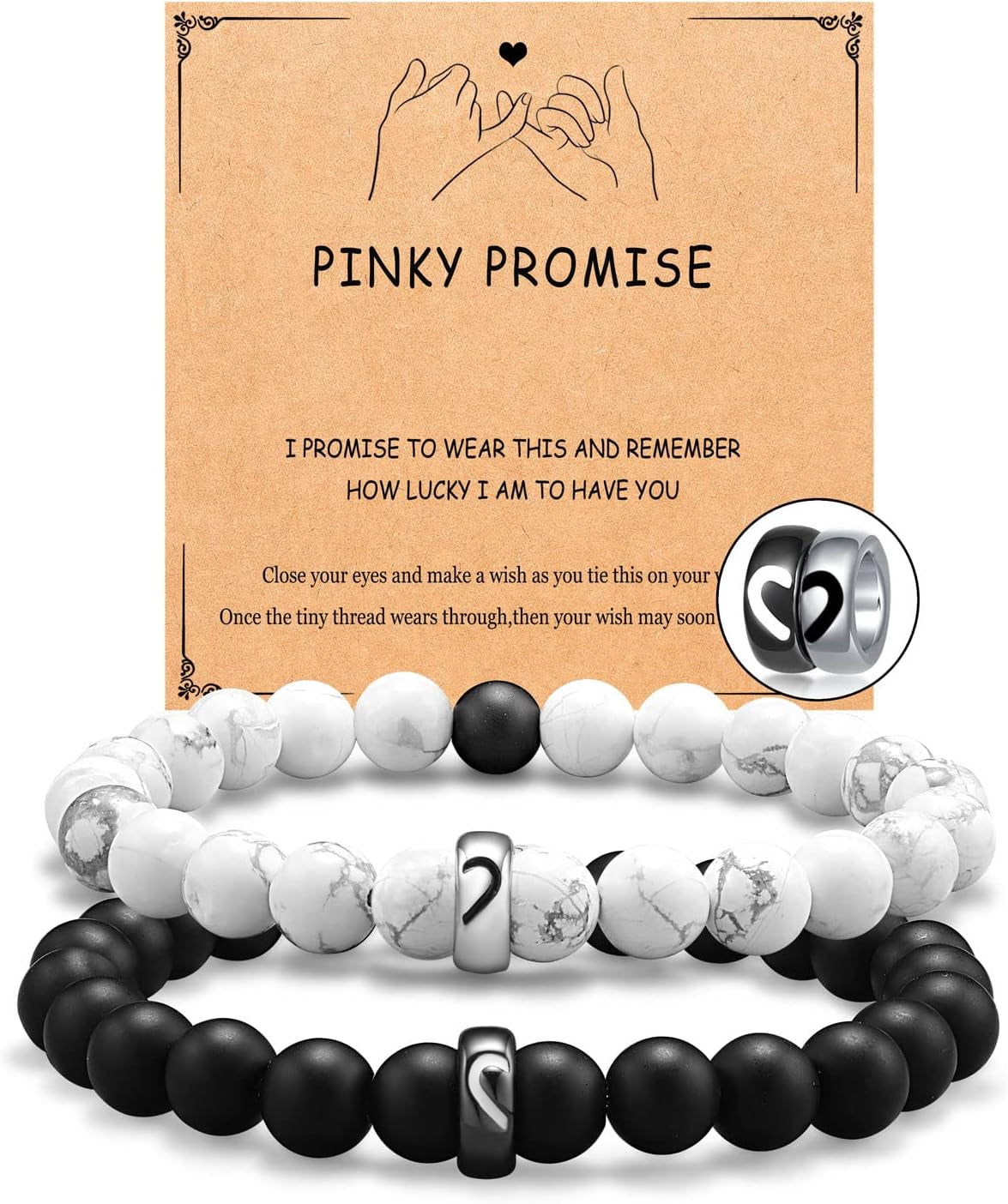 Matching Couple Heart Ring Bracelets