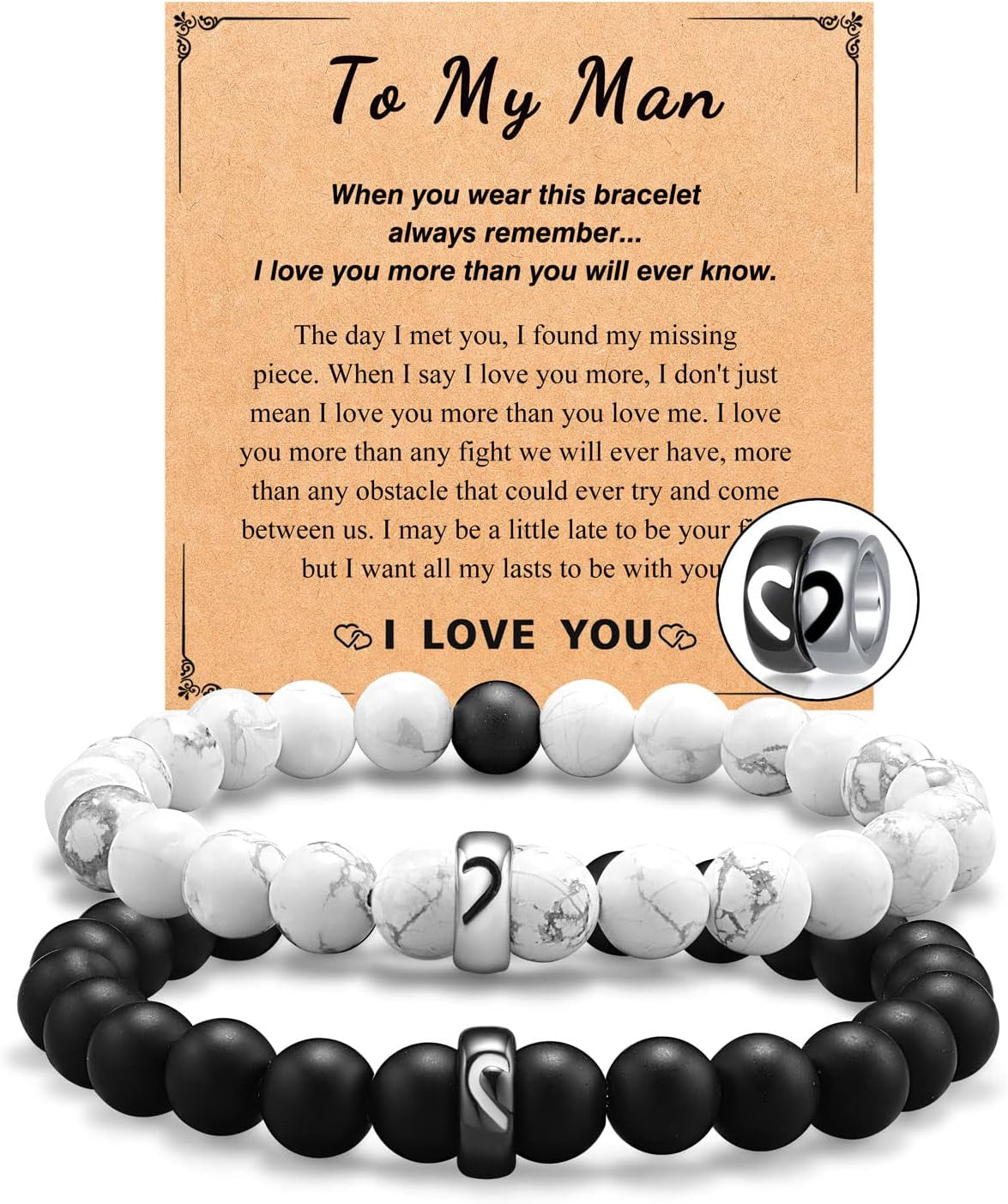 Matching Couple Heart Ring Bracelets