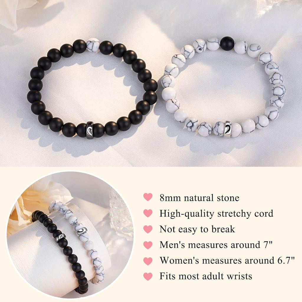 Matching Couple Heart Ring Bracelets