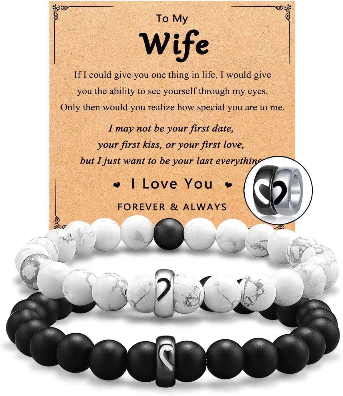 Matching Couple Heart Ring Bracelets
